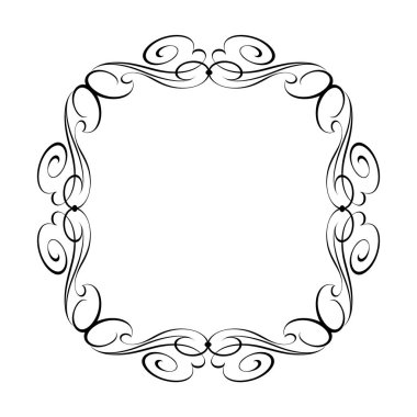 Zarif çerçeve. Vektör çizim. Siyah beyaz.