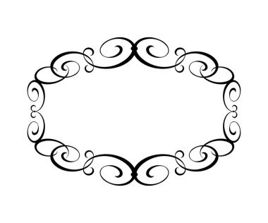 Zarif çerçeve. Vektör çizim. Siyah beyaz.