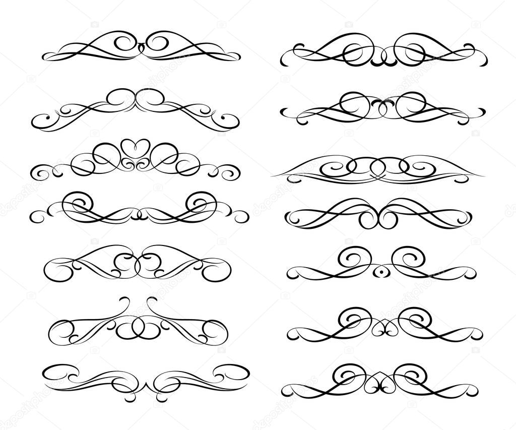 Set of decorative elements. Dividers.Vector illustration.