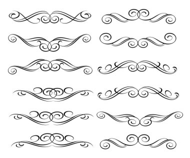 Dekoratif öğeler kümesi. Dividers.Vector illüstrasyon.