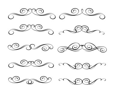 Dekoratif öğeler kümesi. Dividers.Vector illüstrasyon.