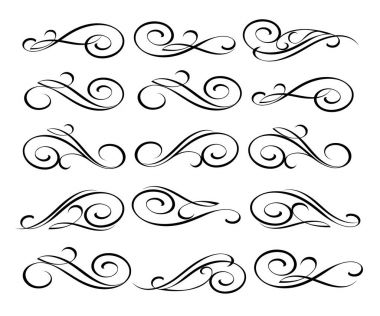 Dekoratif öğeler kümesi. Dividers.Vector illüstrasyon.