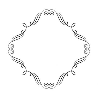 Zarif çerçeve. Vektör çizim. Siyah .