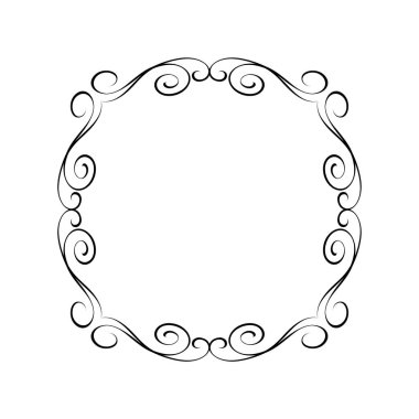 Zarif çerçeve. Vektör çizim. Siyah .