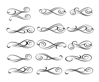 Dekoratif öğeler kümesi. Dividers.Vector illüstrasyon.