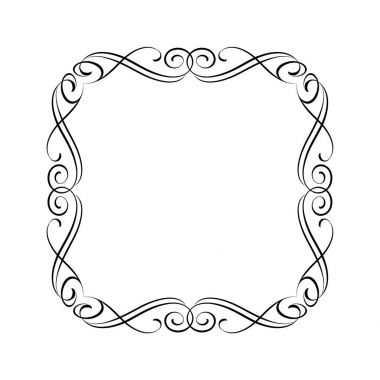 Zarif çerçeve. Vektör çizim. Siyah .