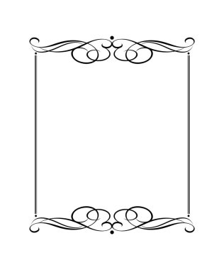 Zarif çerçeve. Vektör çizim. Siyah .