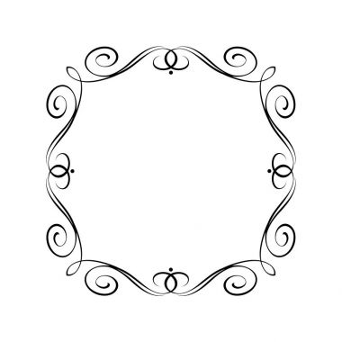 Zarif çerçeve. Vektör çizim. Siyah .