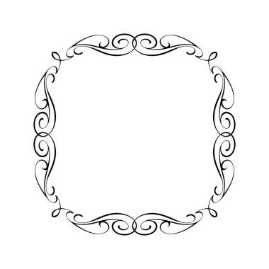 Zarif çerçeve. Vektör çizim. Siyah .