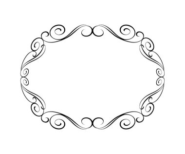  Dekoratif vektör çerçeve. Vektör çizim. Siyah.