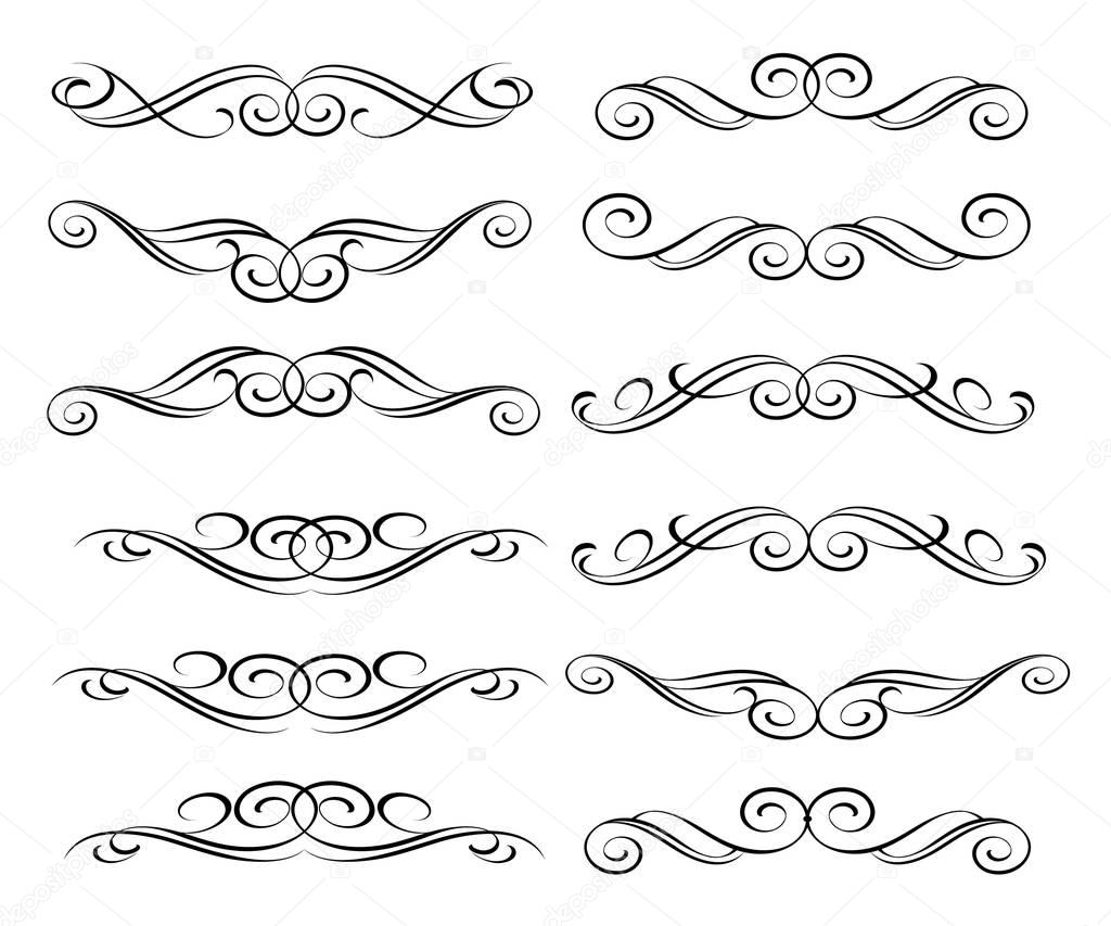 Set of decorative elements. Dividers.Vector illustration.