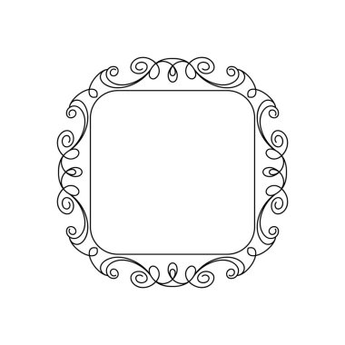 Vektör retro çerçeveler. Vektör çizim. Beyaz üzerine siyah.