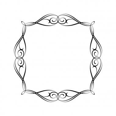 Vektör retro çerçeveler. Vektör çizim. Beyaz üzerine siyah.