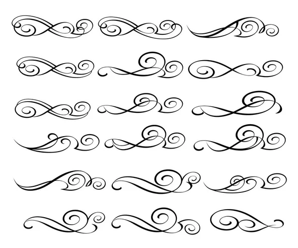 Conjunto Elementos Decorativos Dividers Vector Illustration Well Construido Para Fácil — Vector de stock