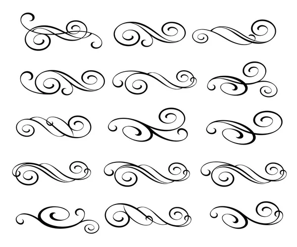 Het Aantal Decoratieve Elementen Dividers Vector Afbeelding Goed Gebouwd Voor — Stockvector