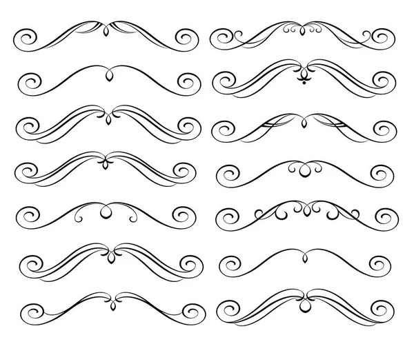 Establecer Elementos Diseño Ilustración Vectorial Negro Sobre Blanco — Vector de stock