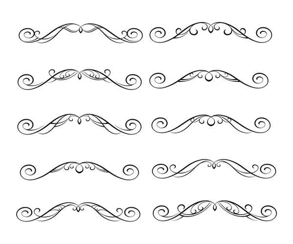 Establecer Elementos Diseño Ilustración Vectorial Negro Sobre Blanco — Vector de stock