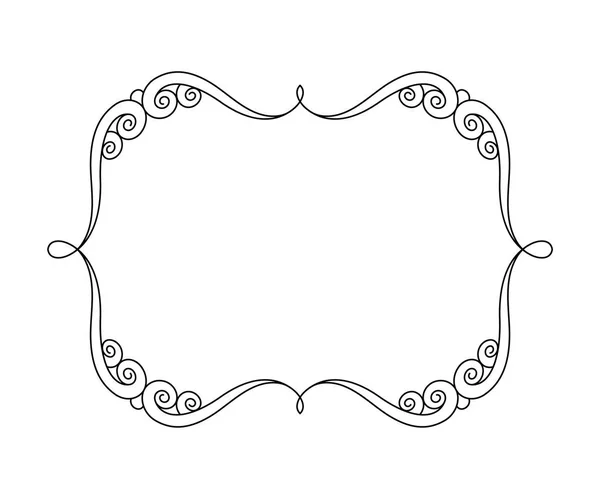 エレガントなフレーム ベクトルの図 白地に黒 — ストックベクタ