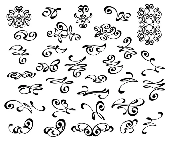 Set Design Elements Vector Illustration Black White — Stock Vector