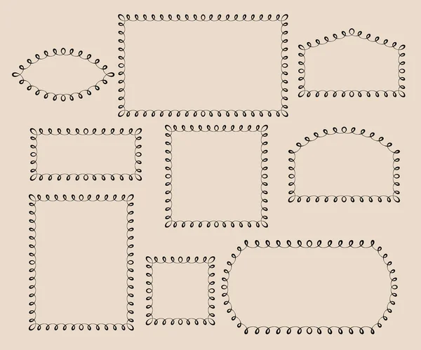 Set Frames Vintage Vector Vector Ilustração — Vetor de Stock