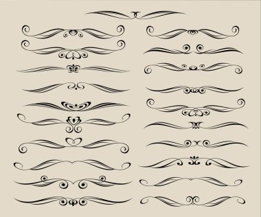 Dekoratif öğeler kümesi. Dividers.Vector illüstrasyon.