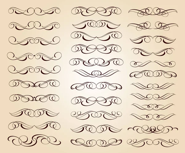 Kalligrafikus Elegáns Design Elemei Vektoros Illusztráció Bézs Barna — Stock Vector