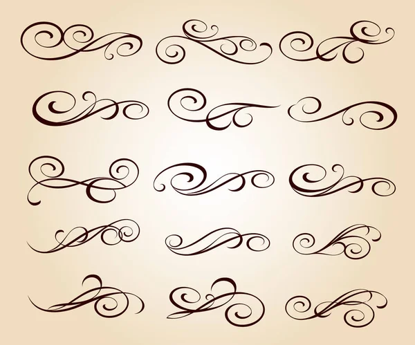 Kalligrafiska Eleganta Inslag Design Vektorillustration Brown Beige — Stock vektor