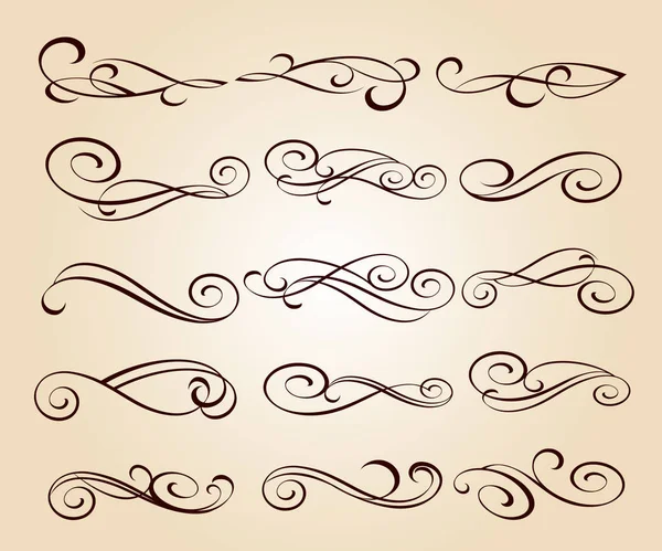 Dekoratif öğeler kümesi. Dividers.Vector resimde. Kolay düzenleme için inşa. Hat grafik tasarım, kartpostal, menü, düğün davetiyesi, romantik tarzı için.