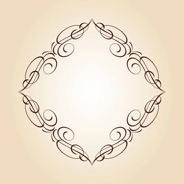 Elegante Frame Vector Illustration Braun Auf Beige — Stockvektor