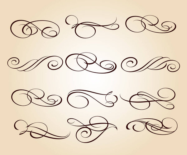 Каллиграфические элегантные элементы дизайна. Векторная иллюстрация.
.