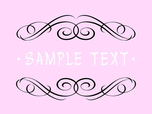 Kalligrafische Vintage Frame Design Vector Illustration Black Auf Rosa Hintergrund — Stockvektor