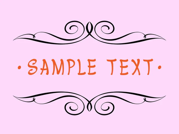 Calligraphic Vintage Frame Design Vector Illustration Black Pink Background — Stock Vector