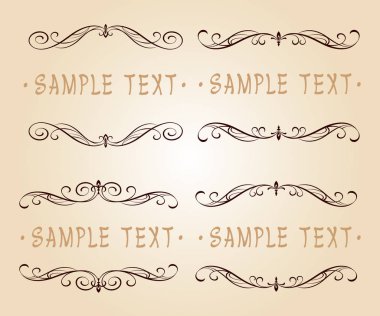 Kaligrafi vintage gövde tasarımı ayarlayın. Vektör çizim.