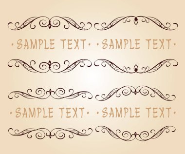 Kaligrafi vintage gövde tasarımı ayarlayın. Vektör çizim.