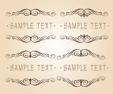 Kaligrafi vintage gövde tasarımı ayarlayın. Vektör çizim.