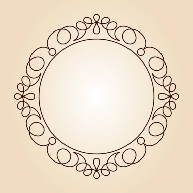 Vektör retro yuvarlak çerçeve. Vektör çizim.
