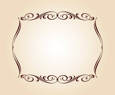 Zarif çerçeve. Vektör çizim. Kahverengi bej üzerine.