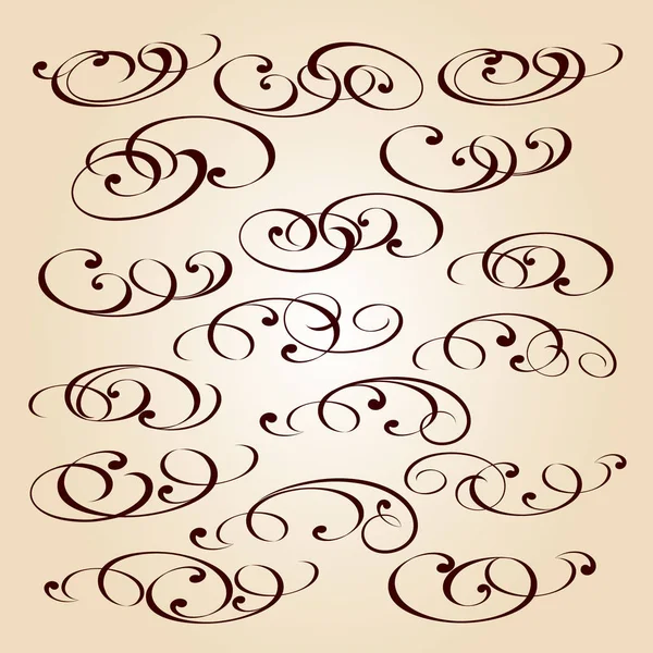 Kalligrafiska Eleganta Inslag Design Vektorillustration Svart Beige — Stock vektor