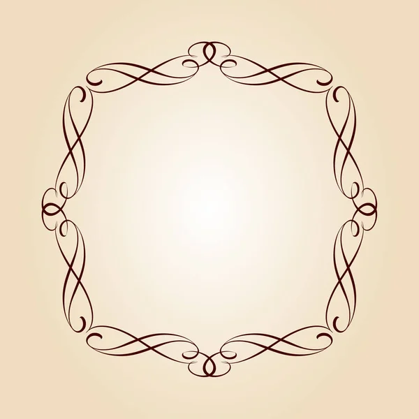 Elegante Frame Vector Illustration Braun Auf Beige — Stockvektor