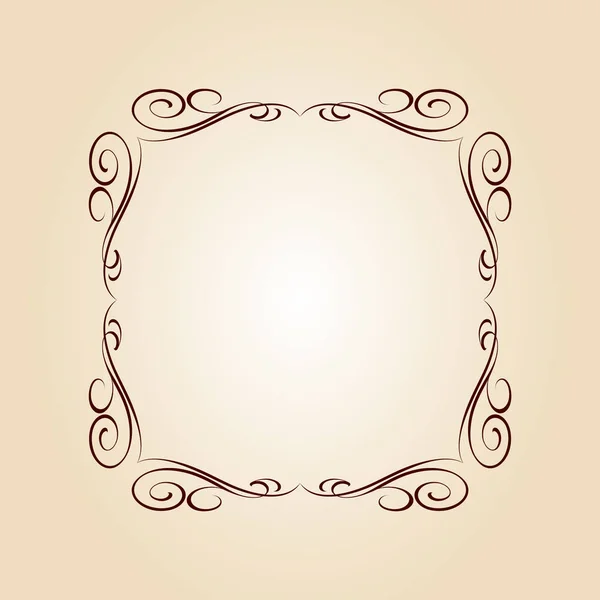 Elegante Frame Vector Illustration Braun Auf Beige — Stockvektor