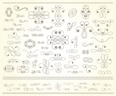 Tasarım için dekoratif öğeler kümesi izole, düzenlenebilir.