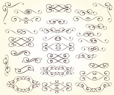 Zarif tasarım unsurları. Vektör çizim.