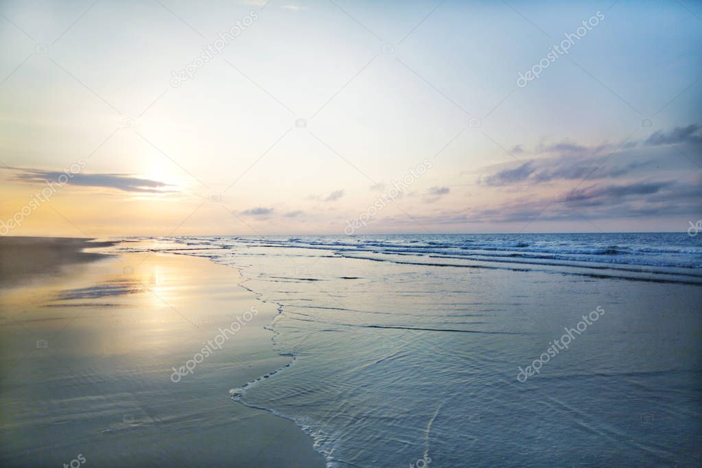 View of beach sunrise