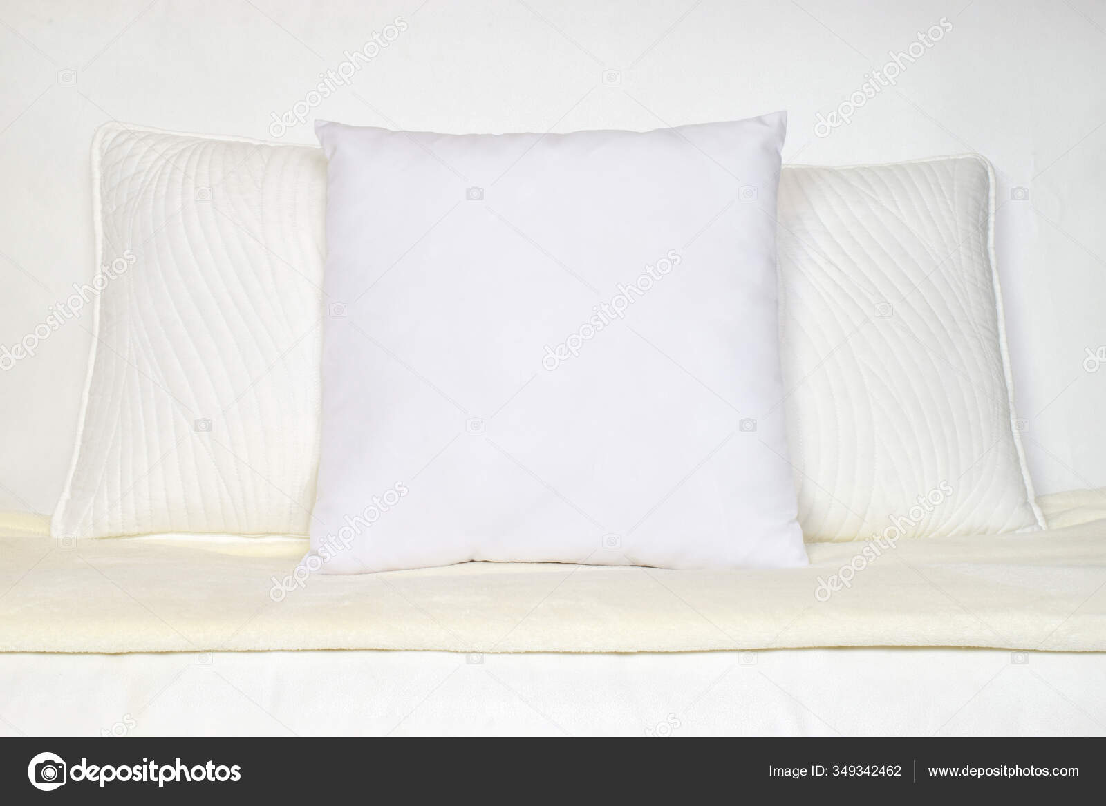 Download White Throw Pillow Mockup Plush White Couch Stock Photo Image By C Melissa6980 349342462