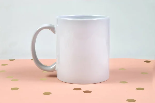 Cette Maquette Tasse Café Dispose Une Tasse Blanche Onces Reposant — Photo