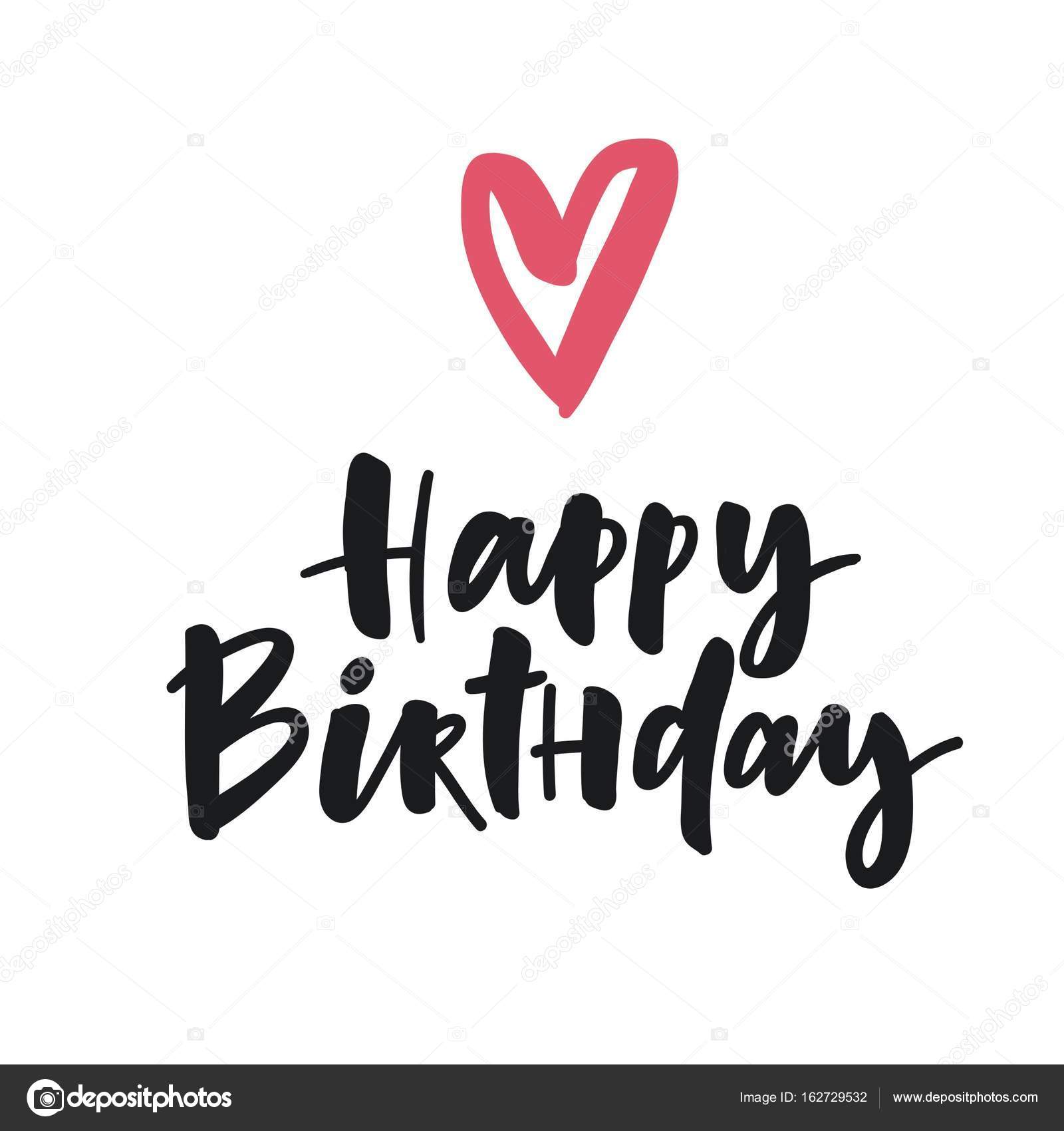 Impressão bonito com letras Feliz Aniversário imagem vetorial de