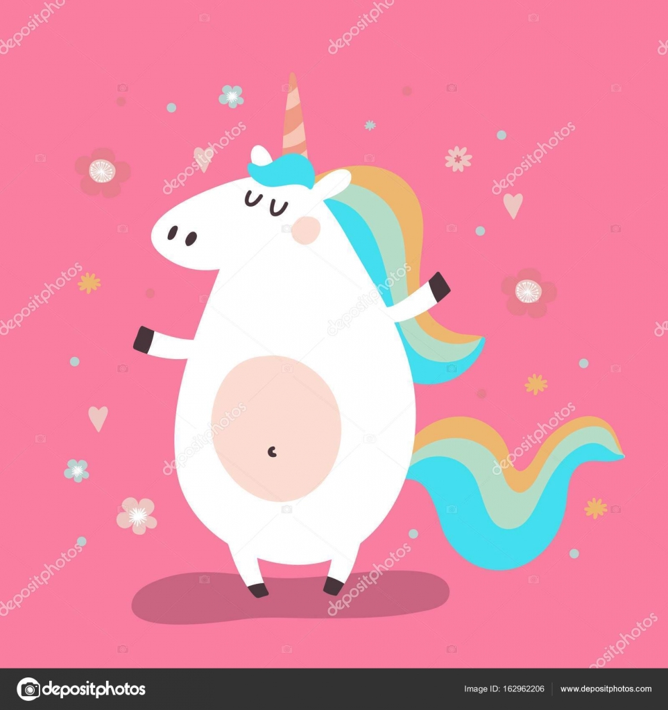 cute unicorn print — Stock Vector © Webmuza #162962206