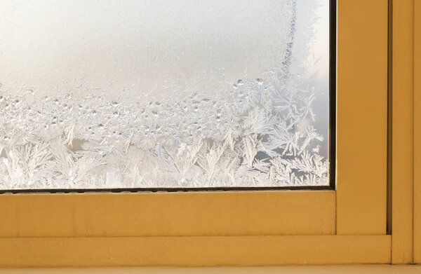 Frozen window glass