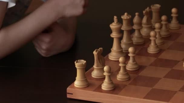 Handgjorda schackbrädet — Stockvideo