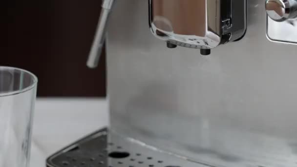 Koffie Machine Dicht Omhoog Beeldmateriaal — Stockvideo